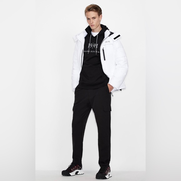 Armani Exchange Blouson White Jacket 6KZB12 ZNICZ 1100 - Picture 3 of 8